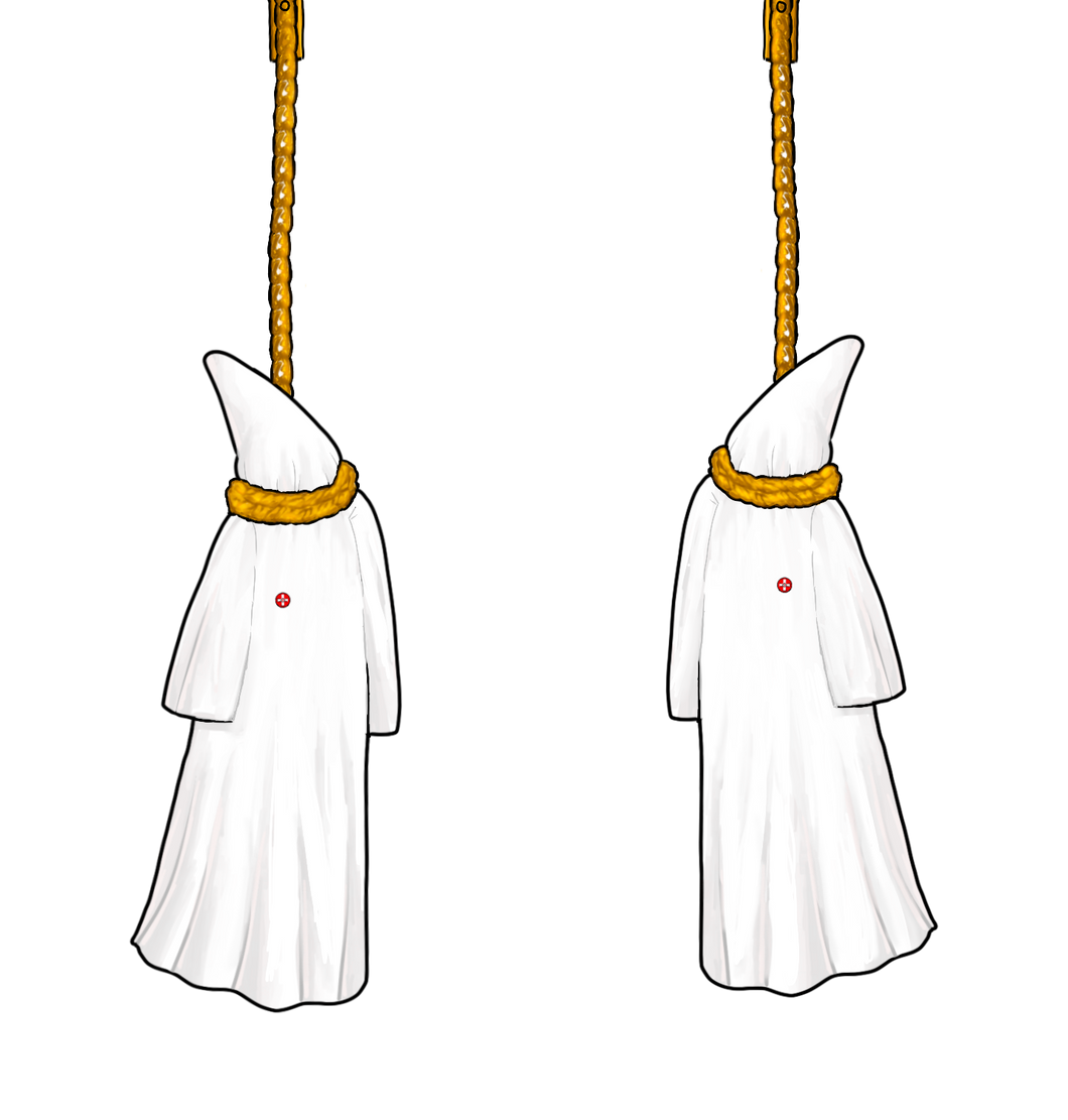 hanging klansmen earrings - SOLD OUT